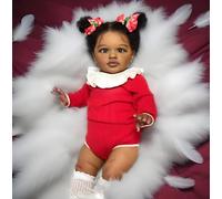 RXDOLL Big Size Realistic Toddler Black Doll,26 Inch Lifelike Biracial Reborn Baby Doll Soft Cloth Body,Weighted Real Life Standing African American Reborn Babies with Rooted Hair