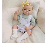 RXDOLL Cute Reborn Baby Dolls Silicone Full Body Girl 20 Inch Realistic Newborn Doll Waterproof Lifelike Baby Dolls That Look Real Silicone Babies Preemie Doll Blue Eyes