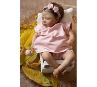RXDOLL Lifelike Mini Reborn Baby Dolls Girl Cheap 10 Inch Real Life Sleeping Newborn Baby Dolls That Look Real Babies Soft Cloth Body Realistic Baby Doll Eyes Closed