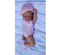 RXDOLL Mini Reborn Baby Dolls Girl Age 3+ 10 Inch Realistic Small Newborn Doll Eyes Closed Lifelike Tiny Silicone Baby That Look Real Cloth Body Vinyl Handmade Baby Doll Toys