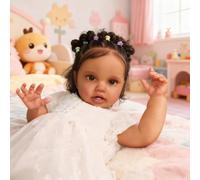 RXDOLL Real Life Reborn Baby Dolls,24 Inch Weighted Realistic Reborn Toddler Doll Girl Eyes Open,Soft Cloth Body Lifelike Toddler Dolls Kids Birthday Xmas Gifts