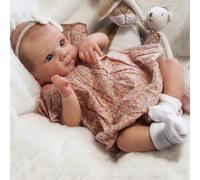RXDOLL Real Looking Reborn Baby Dolls Girl 18 Inch Realistic Newborn Doll Blue Eyes Lifelike Baby Dolls That Look Real Silicone Babies Doll with Soft Cloth Body