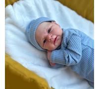 RXDOLL Realistic Baby Doll Elijah Boy 17 Inch 47CM Real Life Reborn Baby Dolls Silicone Full Body Vinyl Anatomically Correct Baby Boy Handmade Doll with Blue Eyes