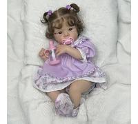 RXDOLL Realistic Reborn Baby Dolls Eyes Open 18 Inch Lifelike Newborn Doll Girl Soft Cloth Body Weighted Baby Dolls That Look Real Silicone Babies Handmade Doll Bettie