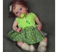 RXDOLL Realistic Reborn Baby Dolls Full Body Vinyl Girl 18 Inch Curly Hair Reborn Doll That Look Real Life Infant Anatomically Correct Baby Dolls Silicone Babies For Collection & Play
