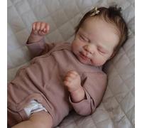RXDOLL Realistic Reborn Baby Dolls Silicone Full Body Vinyl Girl 18 Inch Anatomically Correct Real LifeLike Baby Doll Sleeping Newborn Babies Waterproof Toy Gifts