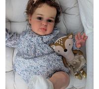 RXDOLL Realistic Reborn Toddler Baby Dolls 24 Inch Real Life Like Baby Doll Soft Cloth Body Lifelike Baby Dolls That Looks Real with Hand-rooted Hair for Kids Gifts