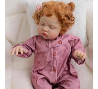 RXDOLL Reborn Baby Dolls Eyes Closed 19 Inch Lifelike Newborn Girl Doll Cloth Body Realistic Baby Dolls That Look Real Silicone Babies Infant Doll with Feeding Toys