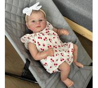 RXDOLL Reborn Baby Dolls Silicone Full Body 17 Inch Realistic Newborn Doll Real Looking Lifelike Baby Doll That Look Real Girl Elijah Blue Eyes Handmade Toy for Kids Gifts