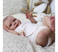 RXDOLL Reborn Baby Dolls Silicone Full Body 18 Inch Realistic Baby Boy Lifelike Newborn Babies Doll Smiling Sweet Real Life Reborn Dolls With Accessories For Kids Age 3+