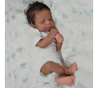RXDOLL Reborn Black Baby Dolls Silicone Full Body Boy 45CM Realistic African American Baby Dolls That Look Real Lifelike Newborn Babies Biracial Silicone Babys Doll