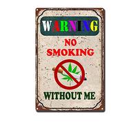 RXETYNVG Vintage Warning Metal Tin Sign Retroe Funny Wall Art Decor Tin Signs - No Smoking Without Me 8x12inch-Tin Sign