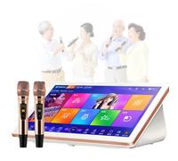 RxGhyl Karaoke System With Mic, Karaoke System,Machine With Wireless Mic, Cloud Download Songs,Built-In Hard Drive, Support 4k 500G-White