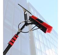 RxGhyl Water Fed Telescopic Brush,Window Cleaning Pole, Window Cleaning Brush Equipment, for Outdoor Window Glass Cleaning, with Squeegee 35cm-9m/30FT