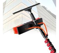 RxGhyl Window Cleaner Kit,Water/Hose Fed Pole,High-Altitude Cleaning Brush, Cleaning Brush Extension Pole, Telescopic Glass Cleaning Brush, 35cm Brush Head 35cm-9m/30FT