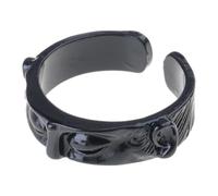 [Rxgiasup] Adjustable Open Ring Buddha Half Face Ring Accessories Handmade Buddhist Jewelry for Women Girls
