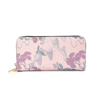 [Rxgiasup] Ancient Art Inspired Long Wallet, Premium PU and Large Capacity Card Pocket Coin Purse Cell Phone Holder PU Leather Traditional Money Holder, Oh!