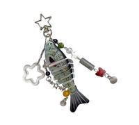 [Rxgiasup] Articulating Fishing Lure Keyring Flexible Body Keychain Decorative Bag Accessories Fish Keychain for Fishing Lovers, フリーサイズ