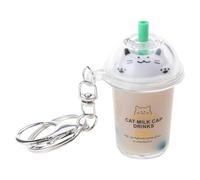 [Rxgiasup] Bubble Tea Keychain Acrylic Pendant Key Ring Milk Tea Shape Couple Ring Decoration for Bag Phone Acrylic Chain, フリーサイズ