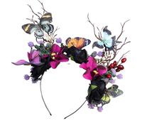 [Rxgiasup] Butterfly Headband Fascinators Hat Halloween Costume Butterfly Crown Women Monarchy Headband Hairpin Crown Headpiece