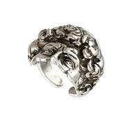 [Rxgiasup] Contemporary Hammered Texture Silver Jewelry Artist Ring Versatile Unisex Design for Individual Style Expression Anti-Tarnish Silver Ring