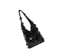 Rxgiasup Contemporary Work Shoulder Bag, Glitter, Underarm Bag, Spacious Interior, Work Bag, Suitable for Various Occasions, Black