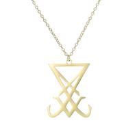 [Rxgiasup] Creative Satan Symbol Necklace Pendant Chain Hip Hop Devil Jewelry Fashion Accessories No Rust