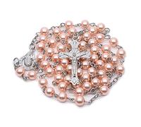 Rxgiasup Cross Necklace Catholic Chain Rosary Necklace Medal Cross Pendant Chain Jewelry Holy Land Gift Unisex