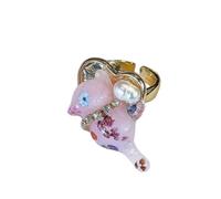 [Rxgiasup] Elegant Frog Shape Enamel Ring Vibrant Colorful Jewelry Stackable Fashion Accessory for Daily Wear Unisex Frog Statement Ring
