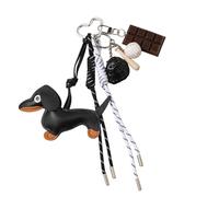 [Rxgiasup] Eye-catching Design Retro Wiener Dog Keychain Charm Pendant Portable Design Fine Workmanship Daily Casual Use Young Style Keychain, フリーサイズ