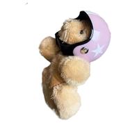 Rxgiasup Helmet Bear Shaped Keyring Fashion Accessory Compact Backpack Hanging Decoration for Bags Electronics Cases Korean Spring Bear Keychain