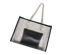 [Rxgiasup] Large Capacity Shoulder Bag for Women Clear Underarm Simple Underarm Female Top Handle Trendy Handbag Women Large Capacity Underarm Clear Handbag with Rope Handle Shoulder, Matte Black