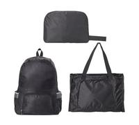 [Rxgiasup] Lightweight Packable Backpack Multipurpose Storage Pouch Outdoor Sports Handbag Folding Travel Backpack Multifunctional, Black