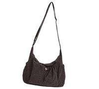 Rxgiasup Modern Korean Design Underarm Bag Quick Access Drawstring Top Breathable Fabric Shoulder Bag Comfort Carry Drawstring Bag, coffee