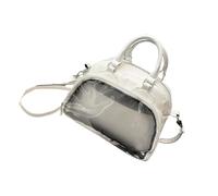 [Rxgiasup] Multipurpose PU Shoulder Crossbody Bag Lightweight Top Handle Bag Practical Handbag School Travel Daily Use PU Leather Handbag, white