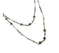 Rxgiasup Nature Inspired Beaded Flower Neck Chain Alloy Construction Beads Necklace Multilayer Loved People Unique Beaded Her