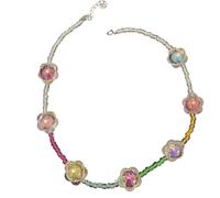 Rxgiasup Nature Inspired Blossoms Necklace Mixed Metals Construction Trendy Feminine Jewelry Portable for Gifts Giving Moment Delicate Feminine Collar Chain