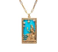 Rxgiasup Rectangle Pendant Necklace This mysterious tarot pendant necklace is designed for those seeking a symbol of wisdom and mystery