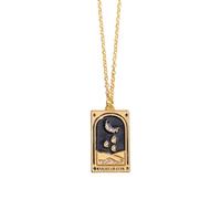 Rxgiasup Rectangle Pendant Necklace This mysterious tarot pendant necklace is designed for those seeking a symbol of wisdom and mystery