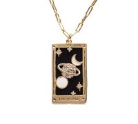 Rxgiasup Rectangle Pendant Necklace This mysterious tarot pendant necklace is designed for those seeking a symbol of wisdom and mystery