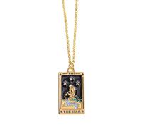 Rxgiasup Rectangle Pendant Necklace This mysterious tarot pendant necklace is designed for those seeking a symbol of wisdom and mystery