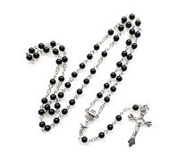 [Rxgiasup] Religious Rosary Necklace Saint Catholic Jewelry Charm Pendant for Home Bedroom Decor