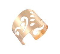 [Rxgiasup] Rombus Flower Leaf Alloy Bracelet Cuff Design Open design and leaf accents complete the on-trend look