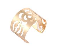 [Rxgiasup] Rombus Flower Leaf Alloy Bracelet Cuff Design Open design and leaf accents complete the on-trend look