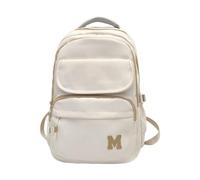Rxgiasup School Rucksack Large Capacity Laptop Backpack with Side Pocket Letter Book Bag Teens College School Casual Travel Backpack, white