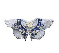 Rxgiasup Shawl Collar Yun Jin Embroidery Pearl Floral Removable Collar Traditional Chinese Accessories Women's Embroidery Shawl Collar