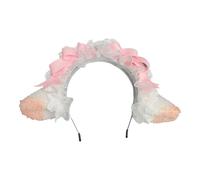 [Rxgiasup] Soft Faux Fur Sheep Ear Headband Comfortable Elastic Hair Accessories Party Cosplay Soft Plush Headband