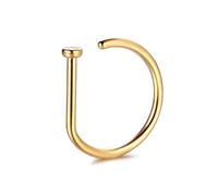 [Rxgiasup] Stainless Steel D Shape Nose Ring Pirecing Tragus Septum Nose Hole Conch Pirecing Hoop Fashion Jewelry Stainless Steel Septum, 0.8×8mm, No Gemstones