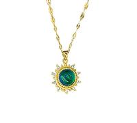 [Rxgiasup] Sunflower Pattern Pendant Necklace Change Color to Match Your Mood Vintage Collarbone Necklace Statement Jewelry