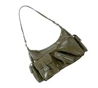 [Rxgiasup] Trendy Women PU Leather Shoulder Bag Underarm Bag Handbag Casual Work Wallet for Work or Social Events Women Handbag, green